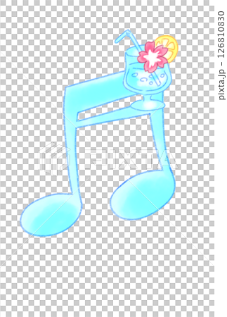 ドリンクの付いた音符 126810830