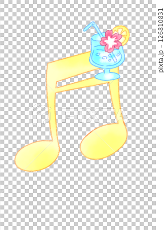 ドリンクの付いた音符 126810831