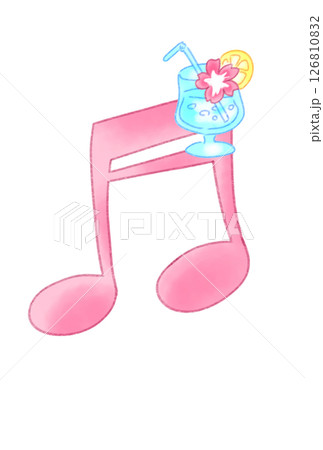 ドリンクの付いた音符 126810832