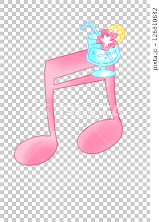 ドリンクの付いた音符 126810832