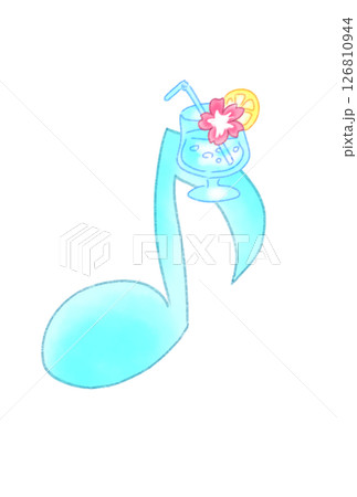 ドリンクの付いた音符 ドリンクの付いた音符 126810944