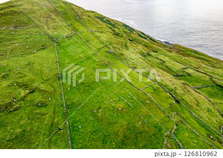 Aerial view of Dunmore Head by Portnoo in County Donegal, Ireland. 126810962