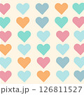 Seamless pattern with hearts on beige background 126811527