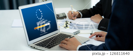 Software update on computer for brisk version of device software 126811640