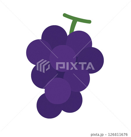 ぶどうのイラスト（シンプル／ポップ／紫） 126811676