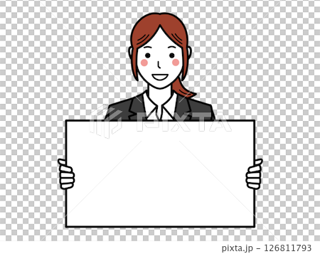 ボードを持つスーツの女性。その2 ボードを持つスーツの女性。その2 126811793