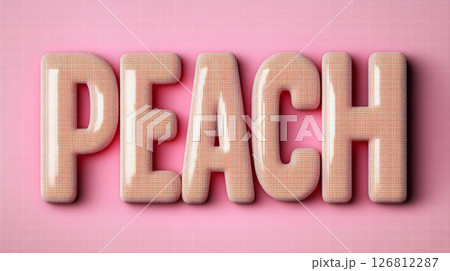 Peach text effect on pink background, showcasing retro design style Peach text effect on pink background, showcasing retro design style 126812287