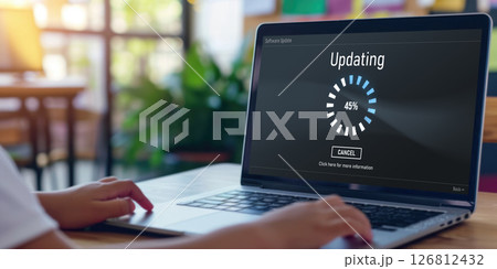 Software update on computer for brisk version of device software 126812432