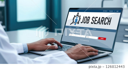 Online job search on brisk website for worker to search for job opportunities 126812443