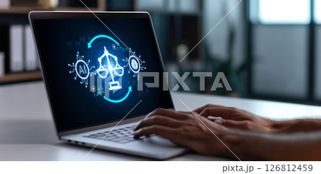 AI ethics responsibility standard law and rules on computer screen brisk 126812459