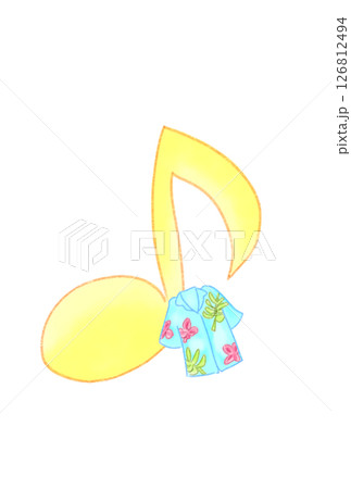 アロハシャツの付いた音符 126812494