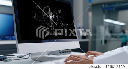 Medical science technology and futuristic healthcare computer software brisk 126812569