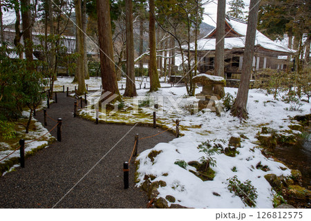 京都　三千院の冬　往生極楽院 126812575