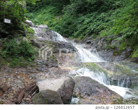 知床のカムイワッカ湯の滝にある2の滝（二の滝） 126812657