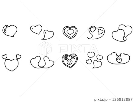 モノクロハート【10個セット】 126812887