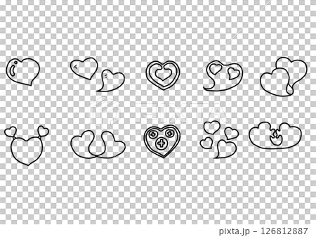 モノクロハート【10個セット】 126812887