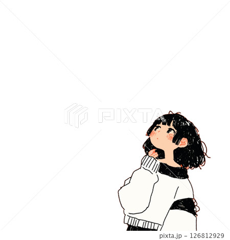 考える女の子 126812929
