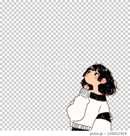 考える女の子 126812929