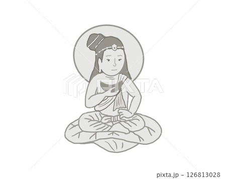 月天菩薩が瞑想をしているイラスト 126813028