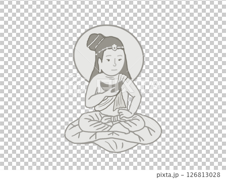 月天菩薩が瞑想をしているイラスト 126813028