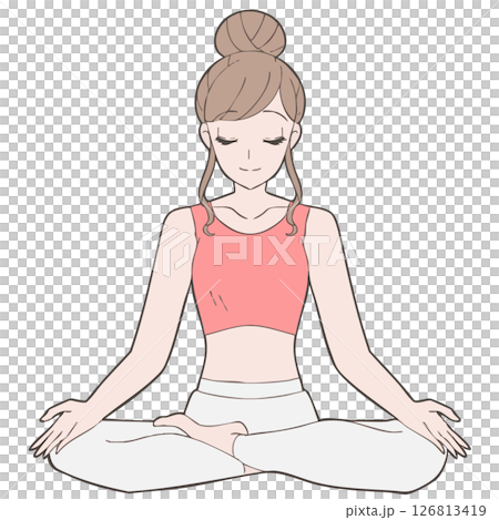 半蓮花姿勢的插圖 126813419