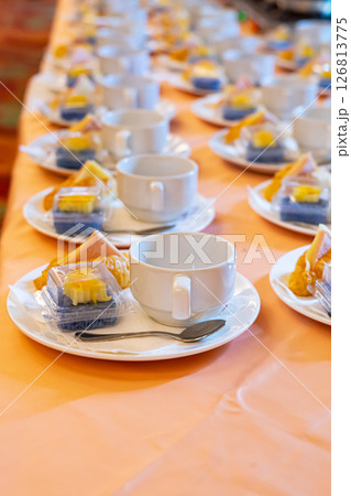 Tea Break Setup with Traditional Thai Desserts Tea Break Setup with Traditional Thai Desserts 126813775