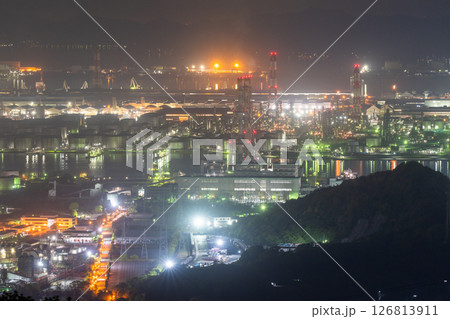 《岡山県》水島コンビナート・工場夜景《鷲羽山スカイラインより》 《岡山県》水島コンビナート・工場夜景《鷲羽山スカイラインより》 126813911