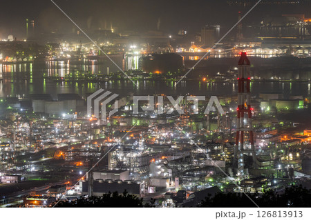 《岡山県》水島コンビナート・工場夜景《鷲羽山スカイラインより》 《岡山県》水島コンビナート・工場夜景《鷲羽山スカイラインより》 126813913