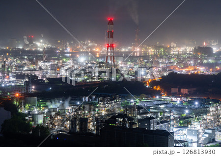 《岡山県》水島コンビナート・工場夜景《鷲羽山スカイラインより》 《岡山県》水島コンビナート・工場夜景《鷲羽山スカイラインより》 126813930