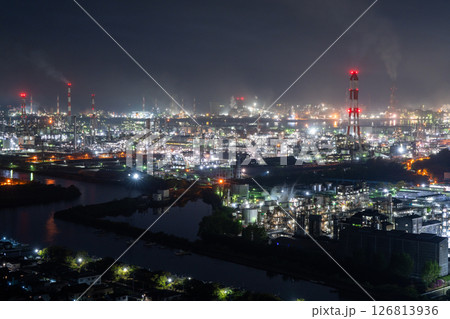 《岡山県》水島コンビナート・工場夜景《鷲羽山スカイラインより》 《岡山県》水島コンビナート・工場夜景《鷲羽山スカイラインより》 126813936