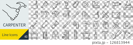 木工工具圖示集 126813944