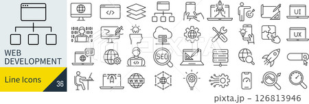 ウェブ開発に関するアイコンセット 126813946