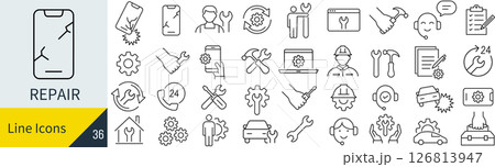 修理に関するアイコンセット 126813947
