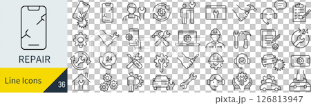 修理に関するアイコンセット 126813947