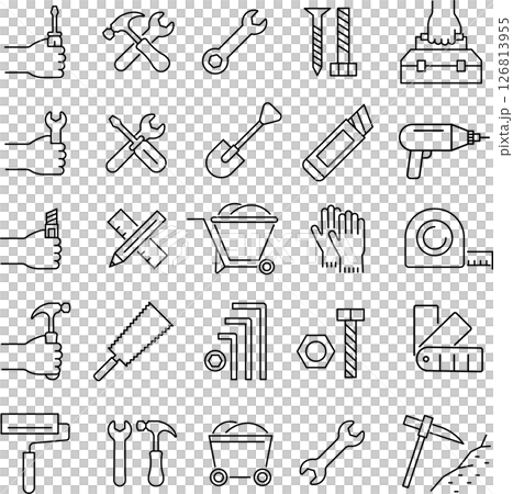 Tools line icon set Tools line icon set 126813955