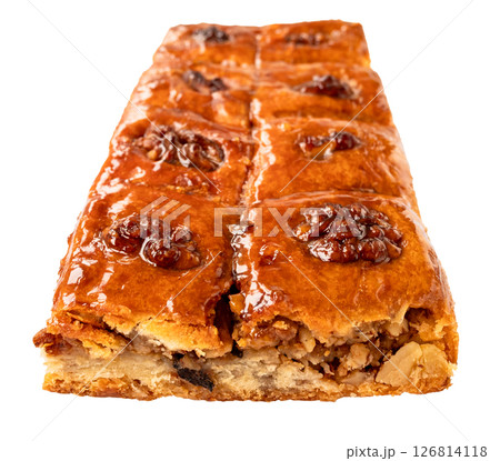 strip of armenian pahlava with walnut cut out 126814118