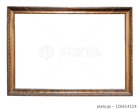 old horizontal narrow golden picture frame cutout 126814124