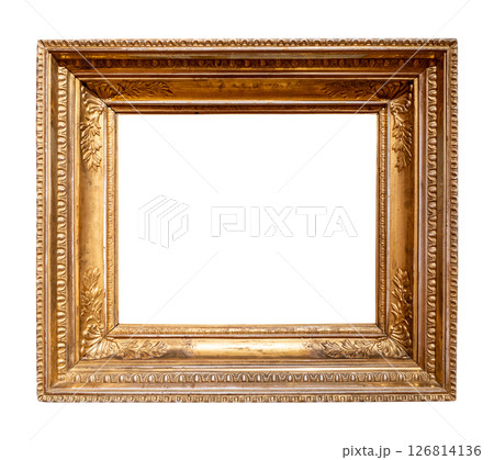 old horizontal very wide gold picture frame cutout old horizontal very wide gold picture frame cutout 126814136