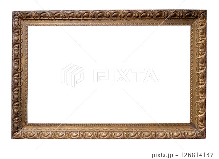 old horizontal caved picture frame cutout on white old horizontal caved picture frame cutout on white 126814137
