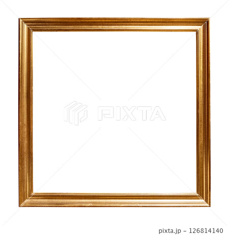 square simple narrow golden picture frame cutout 126814140