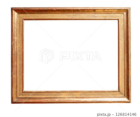 old horizontal flat golden picture frame cutout 126814146