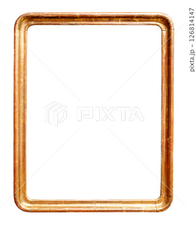 vertical narrow rounded corner gold picture frame 126814147