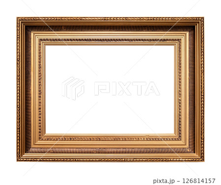 retro horizontal wide classic golden picture frame retro horizontal wide classic golden picture frame 126814157