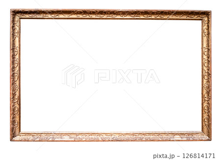 antique narrow carved golden picture frame cutout antique narrow carved golden picture frame cutout 126814171