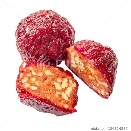red Alani Armenian sweet with nuts cut out red Alani Armenian sweet with nuts cut out 126814285