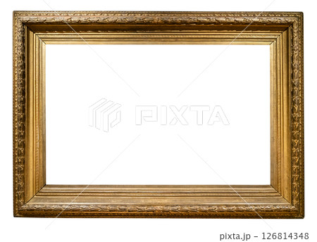 ancient horizontal dark gold painting frame cutout 126814348