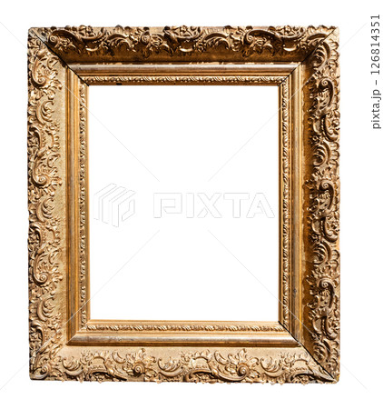 retro vertical wide golden carved picture frame 126814351