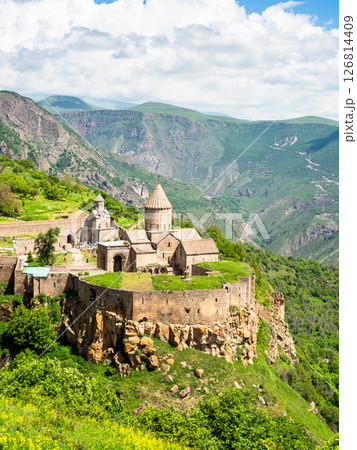 building of Tatev Monastery on sunny May morning 126814409
