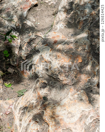 travertine surface of gorge of Vorotan River 126814425