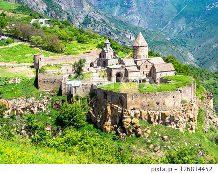 edifice of Tatev Monastery on sunny May morning 126814452